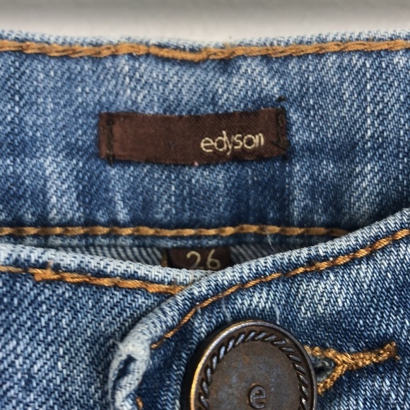 Edyson Relaxed Boyfriend Destroyed Distressed Light Wash 26 Mid Rise - Picture 11 of 13